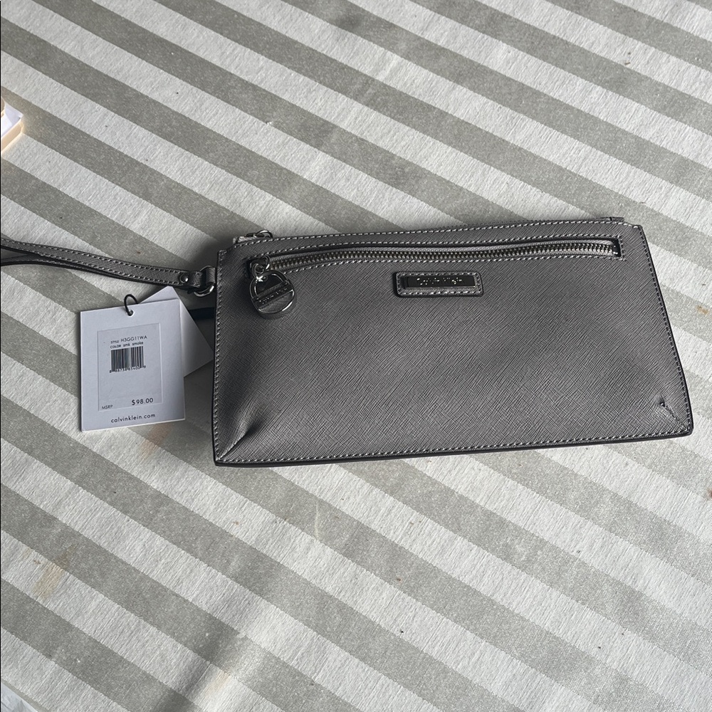 Calvin Klein Gray Wristlet Clutch
